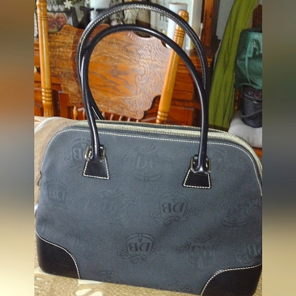 Dooney n Bourke print Black Large Leather Dome Satchel